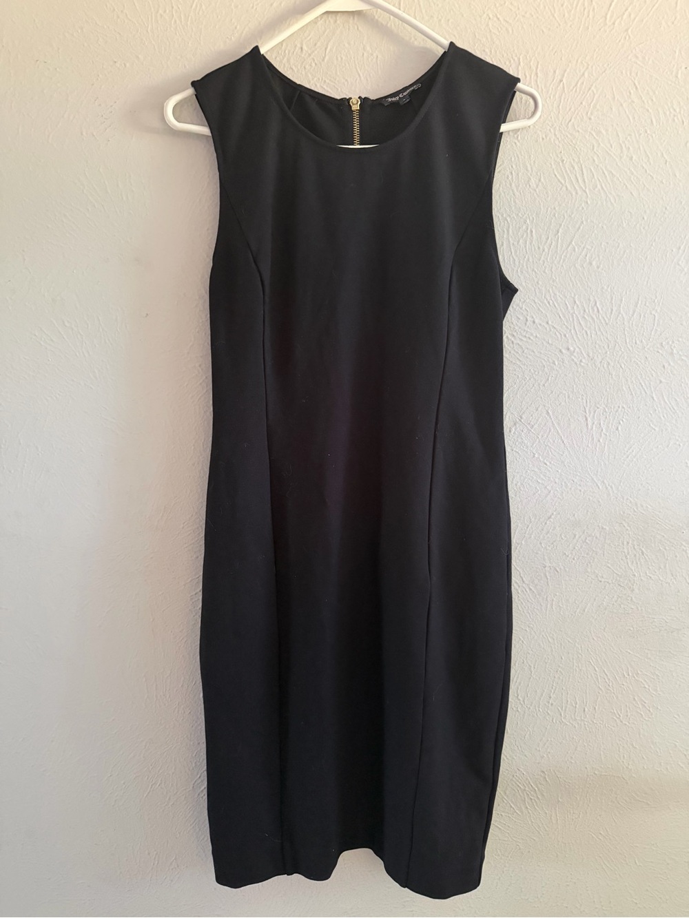 Juicy Couture Black Sleeveless Sheath Dress with Gold Back Zip